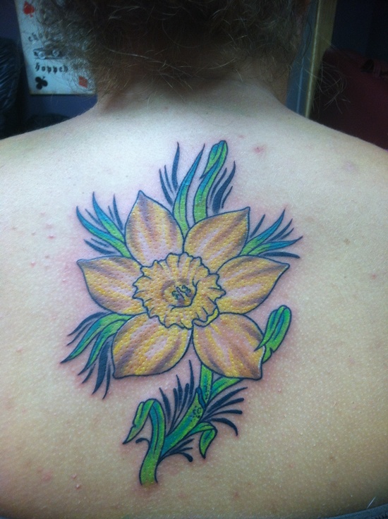Daffodil tattoo design, idea 4