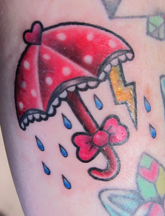 Umbrella tattoo design, idea 7