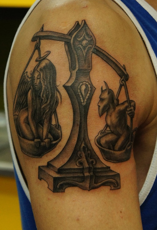 Libra sign tattoo design, idea 6
