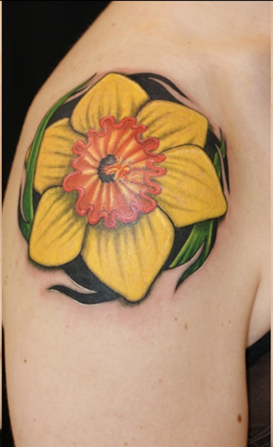 Daffodil tattoo design, idea 26