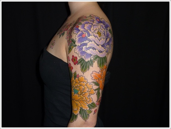 Peony tattoo design, idea 19