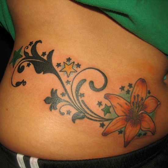 Tiger lily tattoos design, idea 9