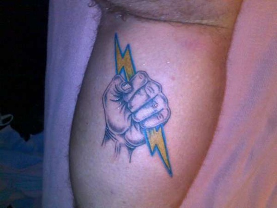 Lightning tattoo design, idea 7