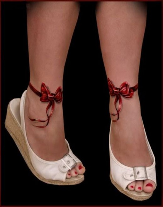 Ribbon tattoos design, idea 6