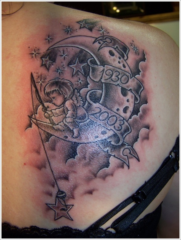 Moon tattoo design, idea 7