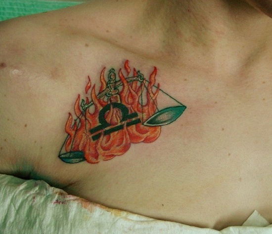 Libra sign tattoo design, idea 33