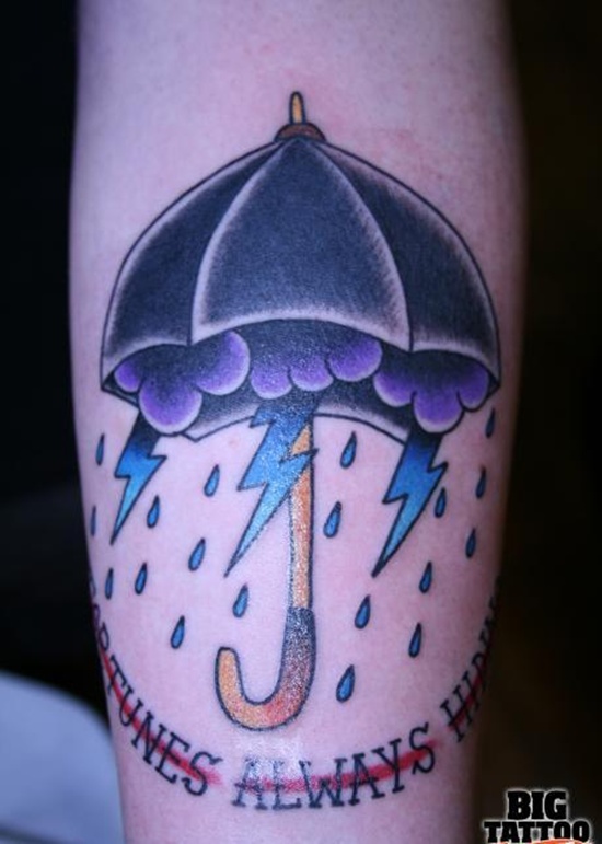 Umbrella tattoo design, idea 3