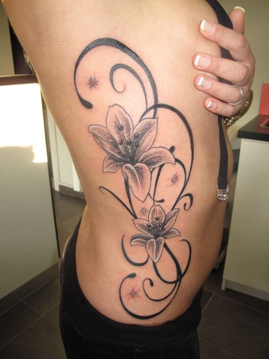 Tiger lily tattoos design, idea 10