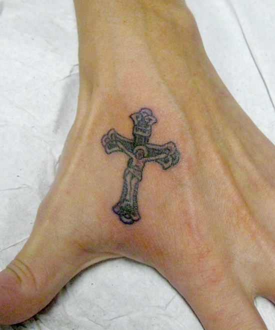 Crucifix tattoo design, idea 6