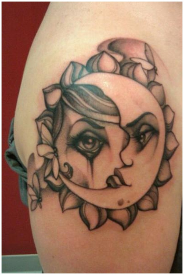 Moon tattoo design, idea 2