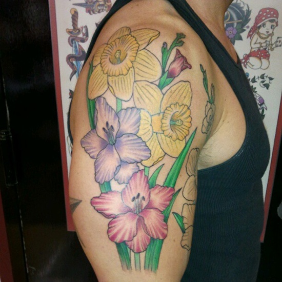 Daffodil tattoo design, idea 11