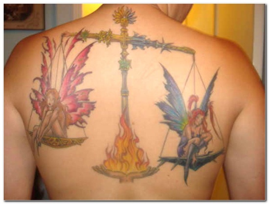 Libra sign tattoo design, idea 7