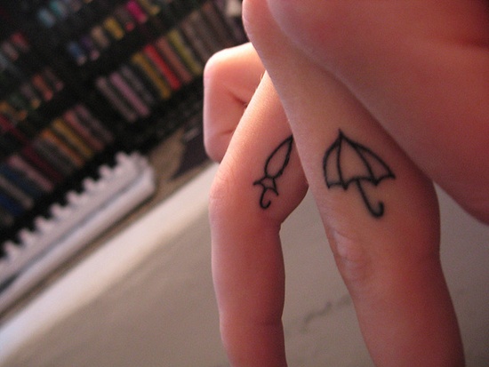 Umbrella tattoo design, idea 8