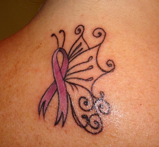 Ribbon tattoos design, idea 8