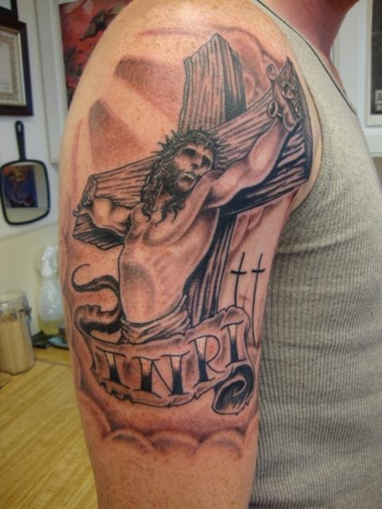 Crucifix tattoo design, idea 7
