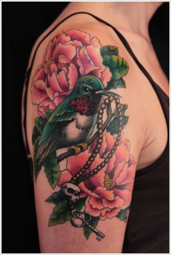 Peony tattoo design, idea 7