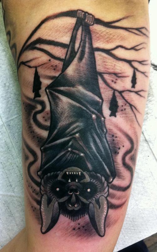 Bat tattoo design, idea 7