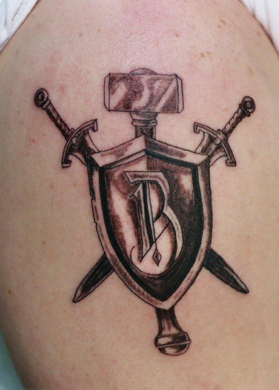 Shield tattoo design, idea 10