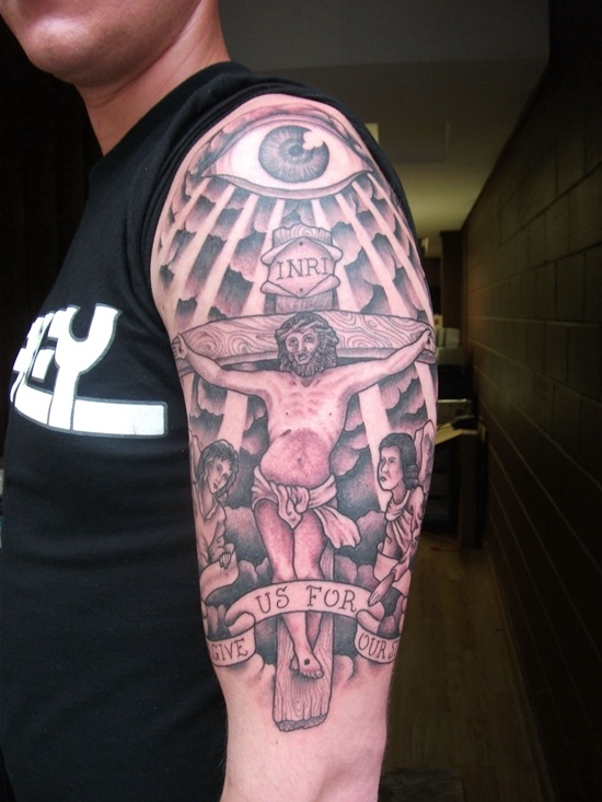 Crucifix tattoo design, idea 3