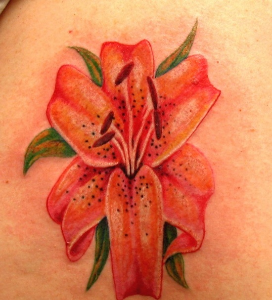 Tiger lily tattoos design, idea 6