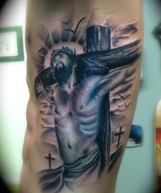 Crucifix tattoo design, idea 4