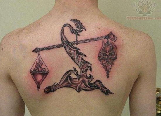 Libra sign tattoo design, idea 5
