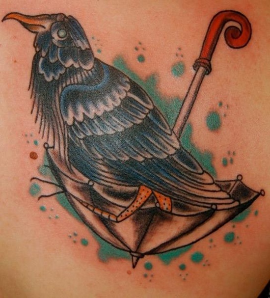 Umbrella tattoo design, idea 10