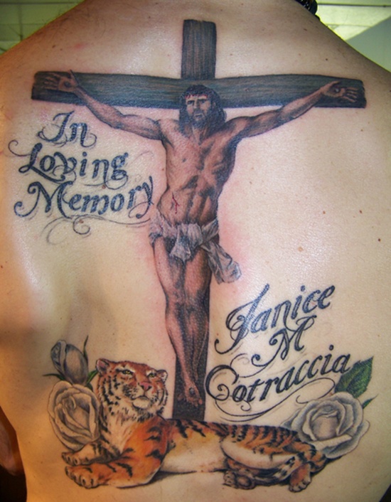 Crucifix tattoo design, idea 8
