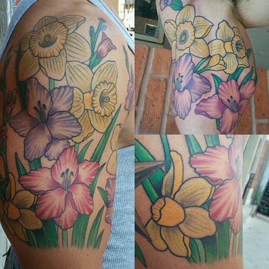 Daffodil tattoo design, idea 6