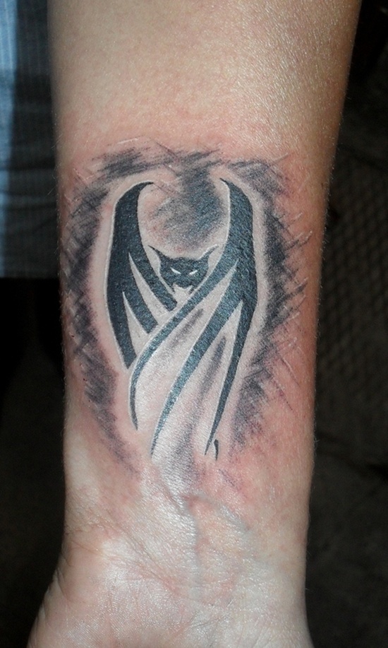 Bat tattoo design, idea 1