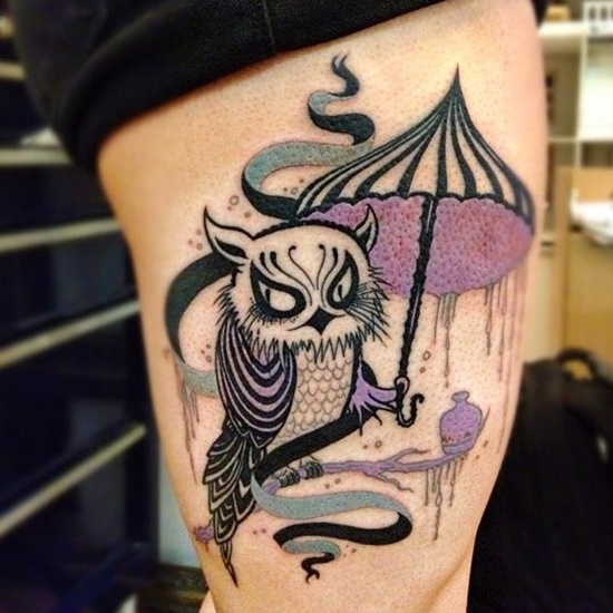 Umbrella tattoo design, idea 11