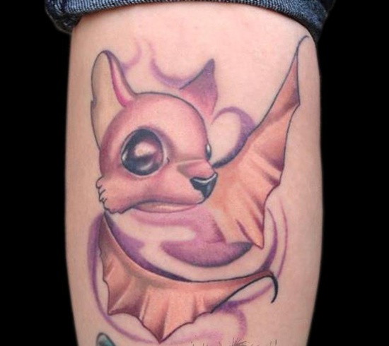 Bat tattoo design, idea 10