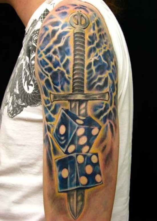 Dice tattoos design, idea 14
