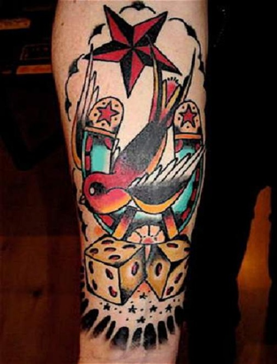 Dice tattoos design, idea 15