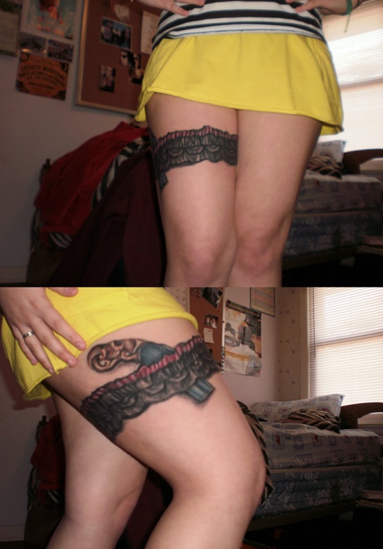 Garter belt tattoo design, idea 8