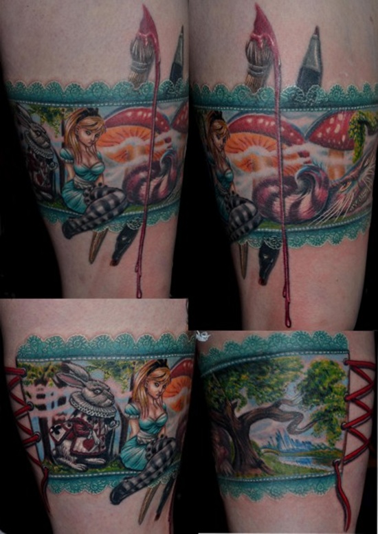 Garter belt tattoo design, idea 3