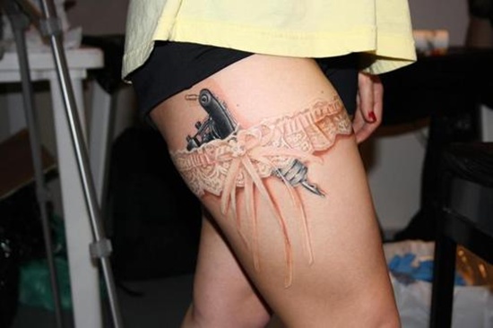 Garter belt tattoo design, idea 5