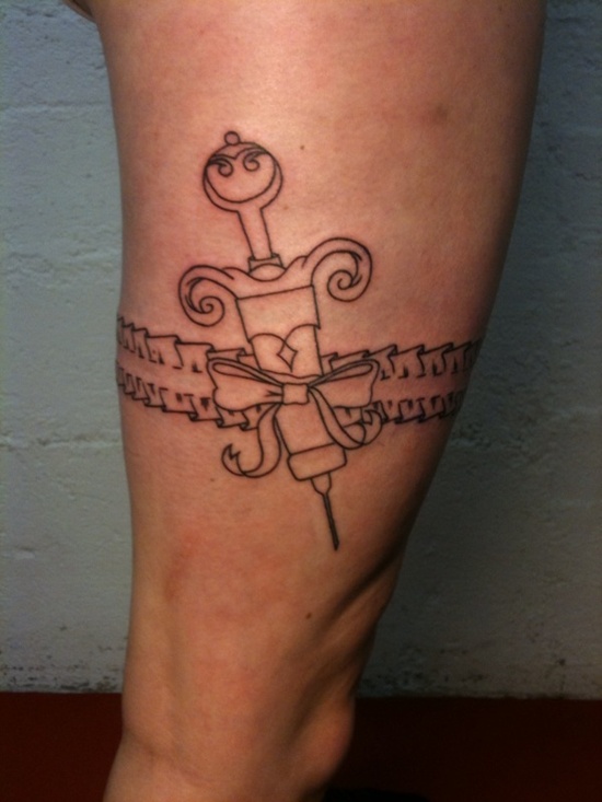 Garter belt tattoo design, idea 25
