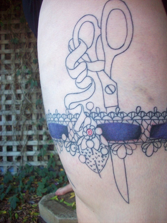Garter belt tattoo design, idea 26