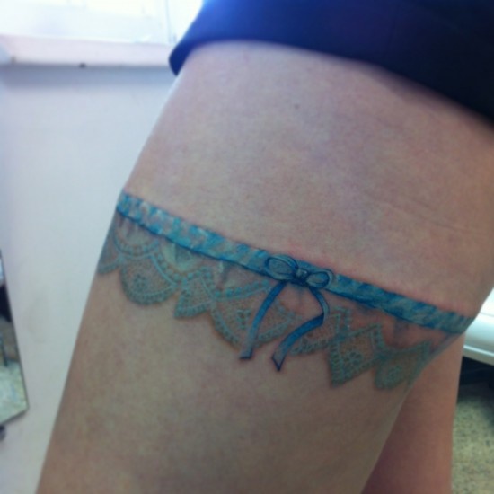 Garter belt tattoo design, idea 10