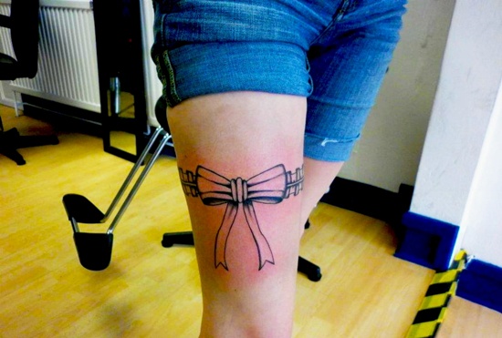 Garter belt tattoo design, idea 1