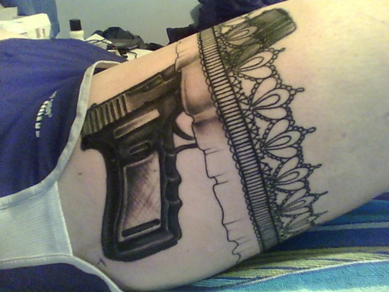 Garter belt tattoo design, idea 11