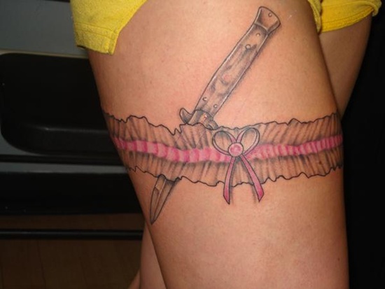 Garter belt tattoo design, idea 12