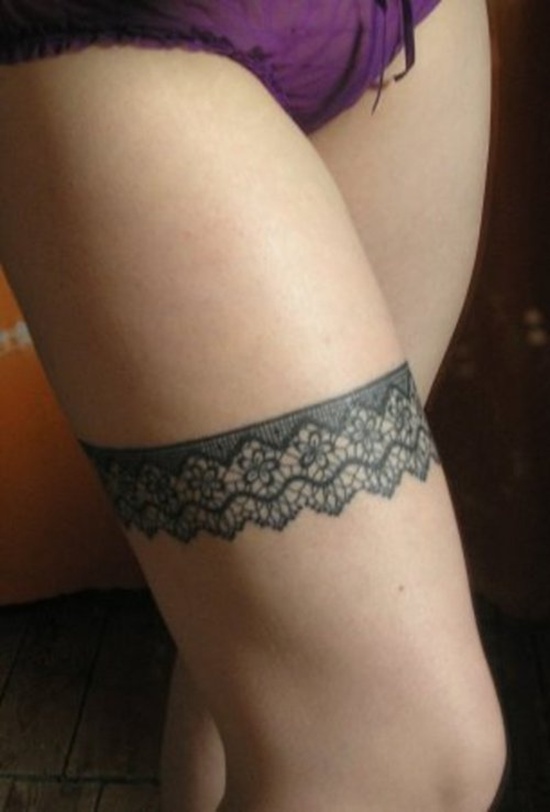 Garter belt tattoo design, idea 13