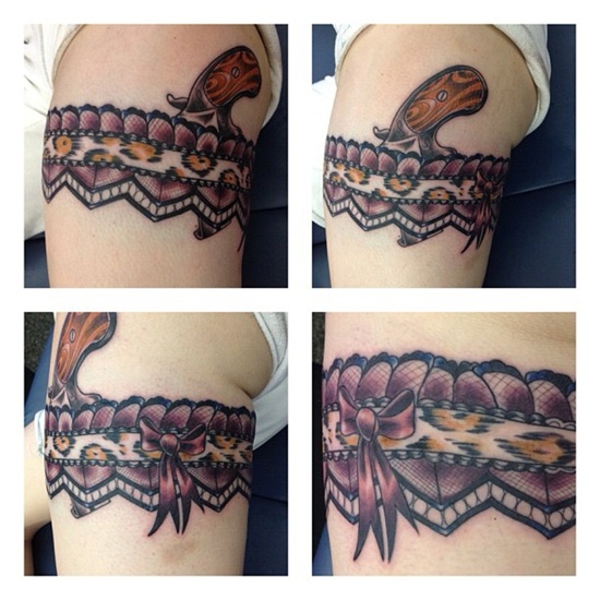 Garter belt tattoo design, idea 2