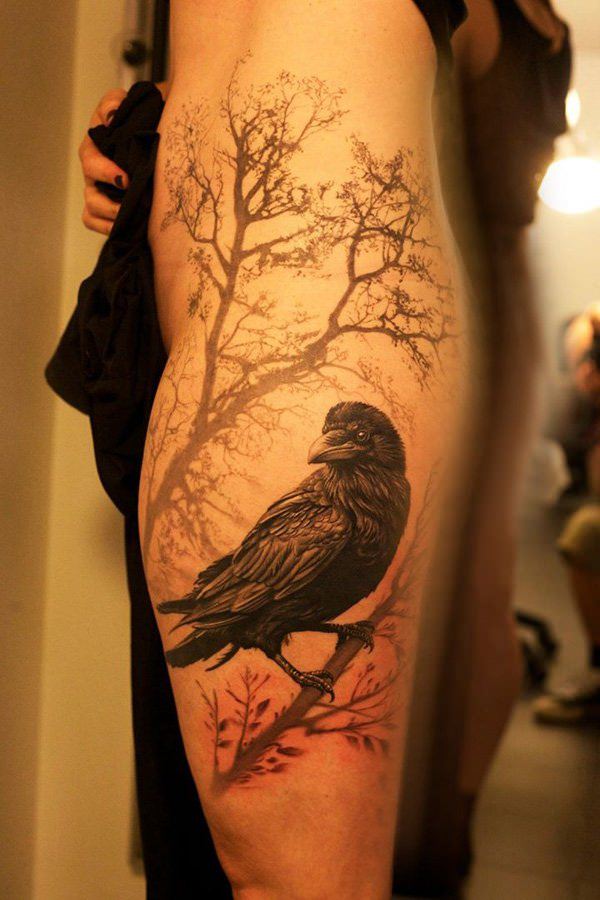 Raven tattoo design, idea 14
