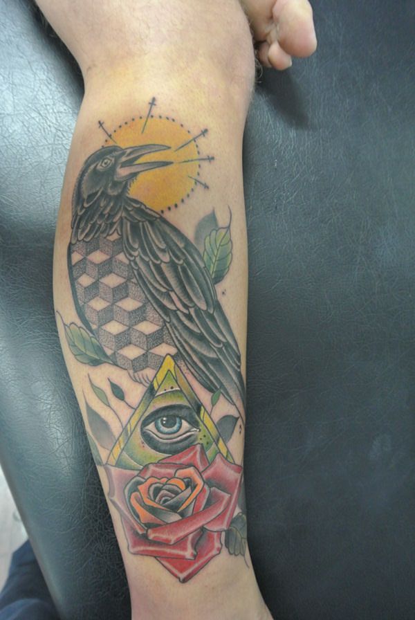 Raven tattoo design, idea 24