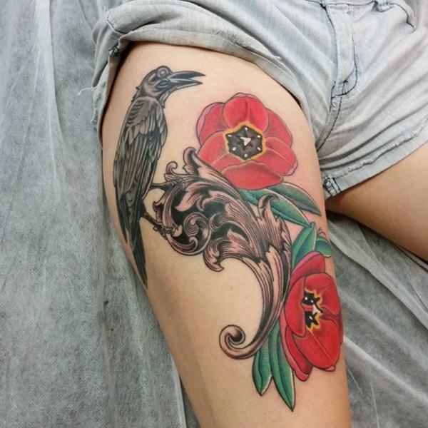 Raven tattoo design, idea 2