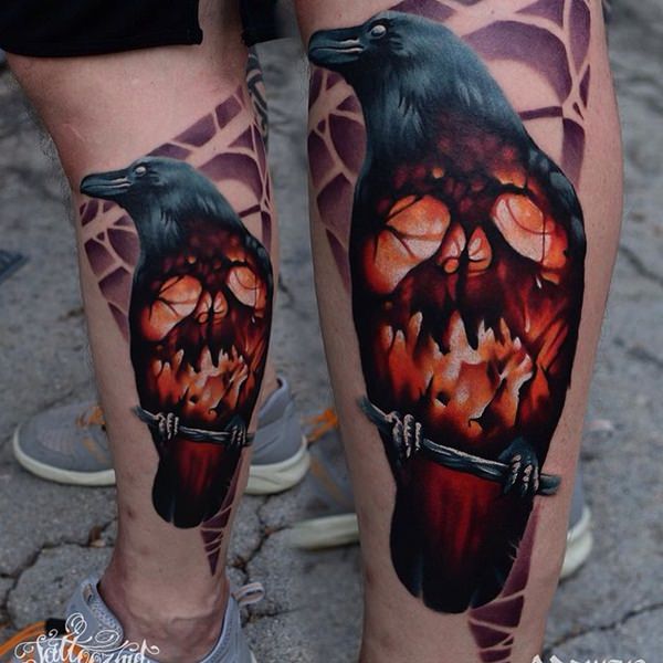 Raven tattoo design, idea 5