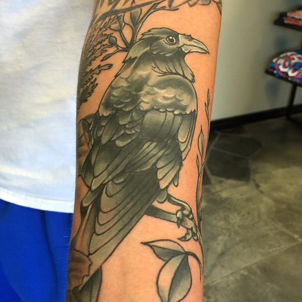Raven tattoo design, idea 9